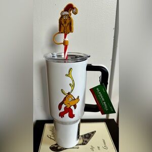 Max As Reindeer 40 oz Tumbler  With Straw And Matching Straw Top Great Gift
